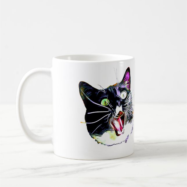 Caneca que do gato "eu vim, mim viu, I FRAZZED " (Esquerda)