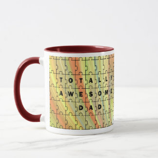 Caneca Quebra-cabeça Amarelo/Quebra-cabeça castanho compl