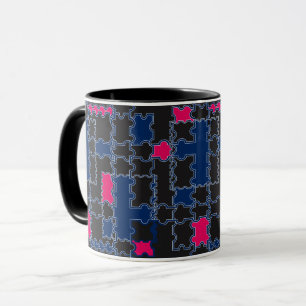 Caneca Quebra-cabeça de abstrato elementos de elementos 