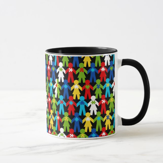 Caneca Quebra-cabeça do café da Copa do Espectro Autismo (Direita)