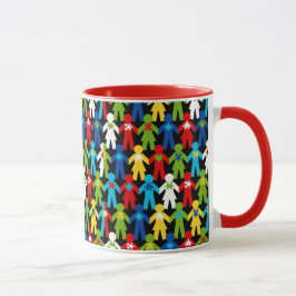 Caneca Quebra-cabeça do café da Copa do Espectro Autismo