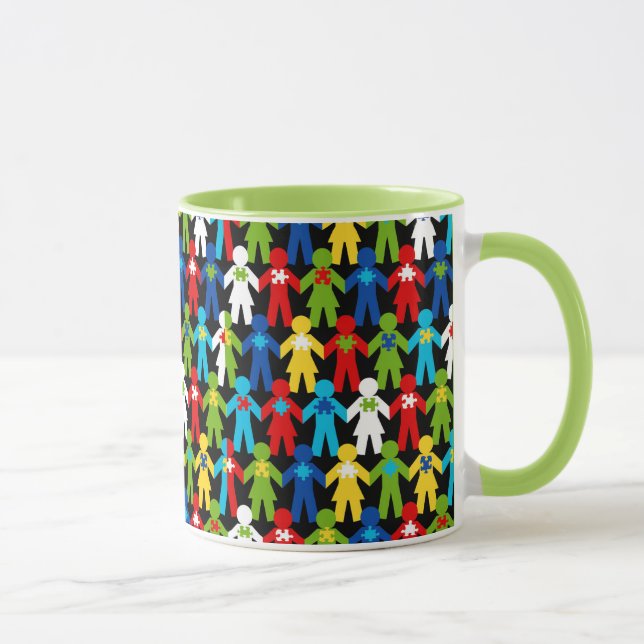 Caneca Quebra-cabeça do café da Copa do Espectro Autismo (Direita)