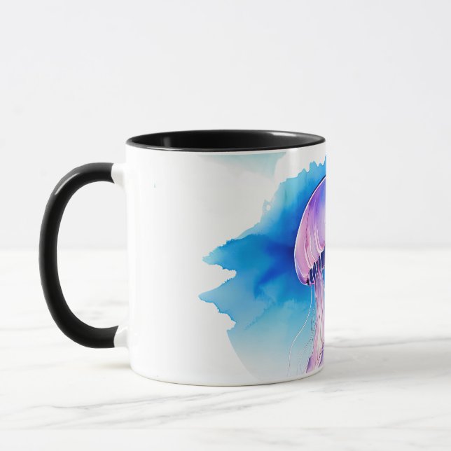Caneca Quebra-cabeça - Série Watercolor: águas-vivas (Esquerda)