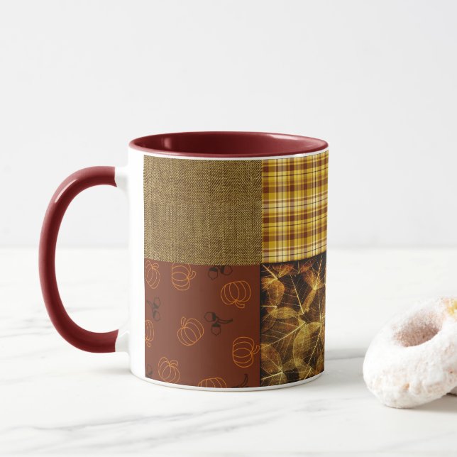 Caneca Queda 4 cantos 2 tons quentes de Design (Com Donut)