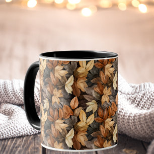 Caneca Queda de Dourada castanha de aquarela deixa café