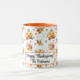 Caneca Queda Floral Laranja