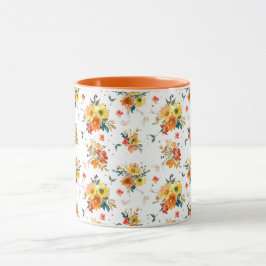 Caneca Queda Floral Laranja
