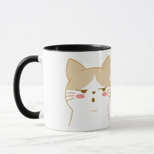 Caneca Quer um Café? Design Divertido do Gato Mal-Humorad