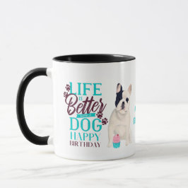 Caneca Querido Cão-Bulldog Francês ama a MÃE Aniversário