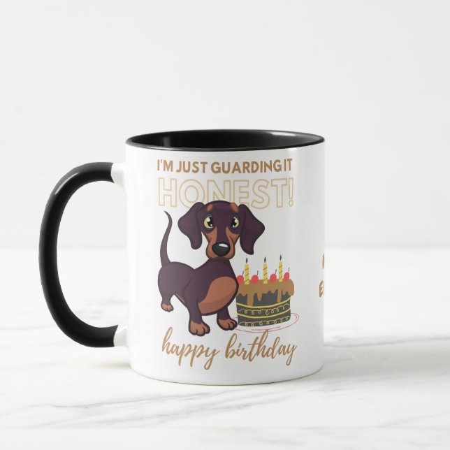 Caneca Querido Dachshund Dog Engraçado MOM ou Pais Aniver (Esquerda)
