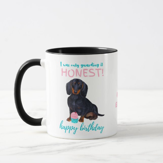 Caneca Querido Dachshund Dog Engraçado MOM ou Pais Aniver (Esquerda)