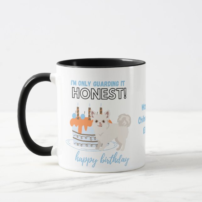 Caneca Querido Longhaired White Chihuahua MOM Aniversário (Esquerda)