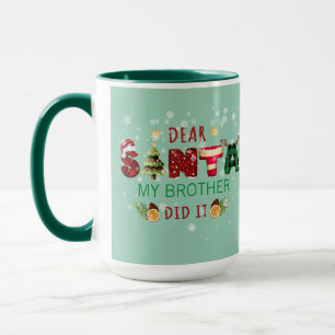 Caneca Querido Papai Noel Meu Irmão Fez Isso Clássico Nat
