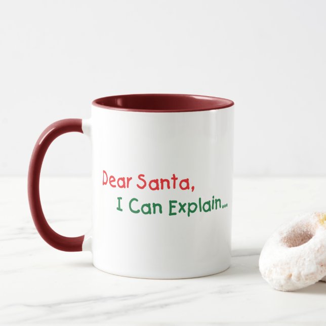 Caneca Querido Papai Noel, Posso Explicar - Carta Diverti (Com Donut)