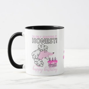 Caneca Querido Pink Poodle Dog Mães Diversão Aniversár