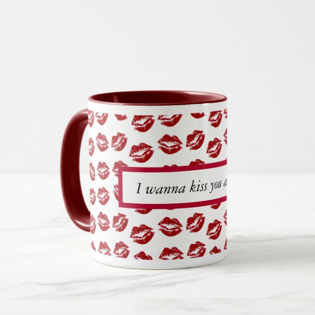 Caneca Quero Beijar-Te Por Todos Os Lábios. (Frente Esquerda)