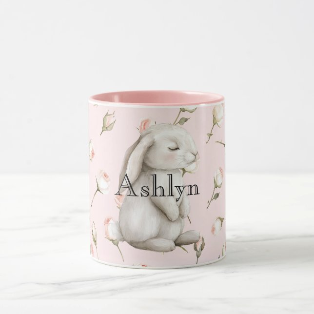 Caneca Quic Pink Bunny Rosa Floral (Centro)