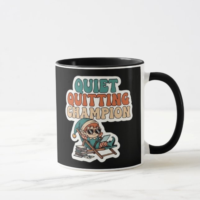 Caneca Quiet Quitting Elf Funny Office Humor Coffee Mug (Direita)