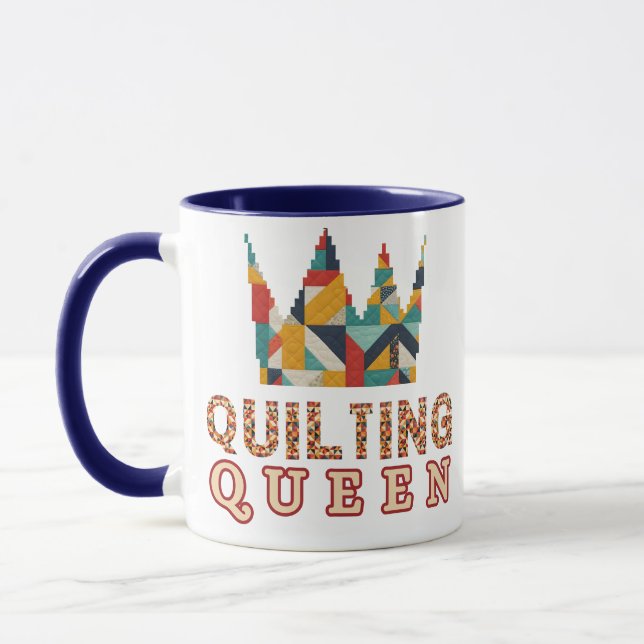 Caneca Quilting Queen - Funny Quilter - Quilting Lovers (Esquerda)