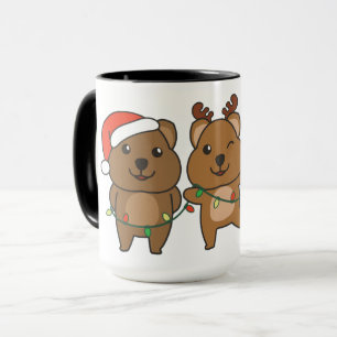 Caneca Quokas de Natal de Quokas