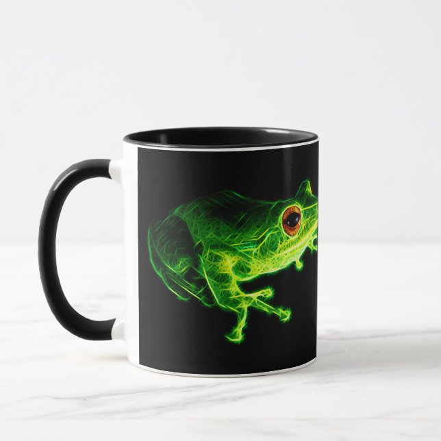 Caneca Rã Árvore Elétrica Verde Neon - Descrição de Anima (Esquerda)