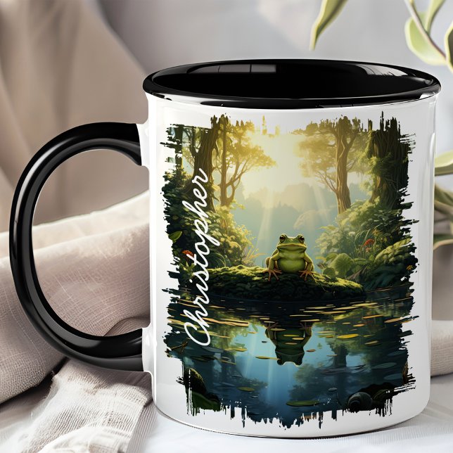 Caneca Rã pela Reflexão do Córrego da Floresta (Criador carregado)
