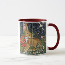 Rabbit Hare em Forest William Morris Style