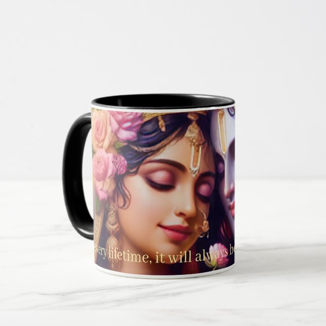 Caneca Radha Krishna Amor Eterno Divino Café Espiritual (Frente Esquerda)