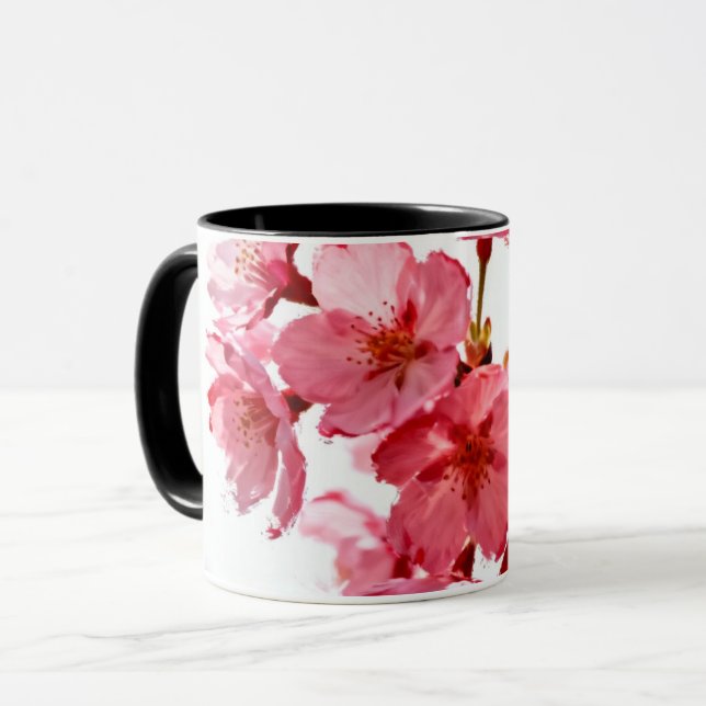 Caneca Radiant Sakura Blossoms Watercolor Bloom (Frente Esquerda)