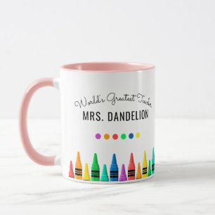 Caneca Rainbow Crayons é o maior professor do mundo