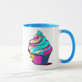Caneca Rainbow Drip Cupcake