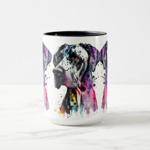 Caneca Rainbow Great Dane Watercolor