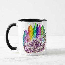 Caneca "Rainbow Haven: Um Retreto Semelhante a Sonho"