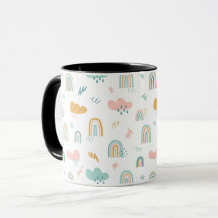 Caneca Rainbow & Rain Cloud Patterno