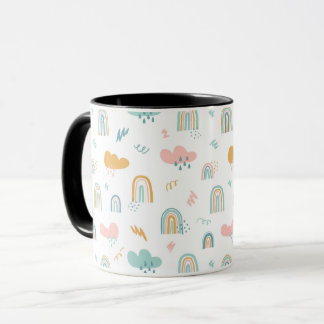 Caneca Rainbow & Rain Cloud Patterno