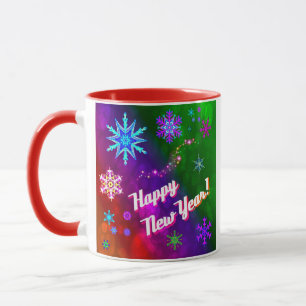 Caneca Rainbow Snowflakes
