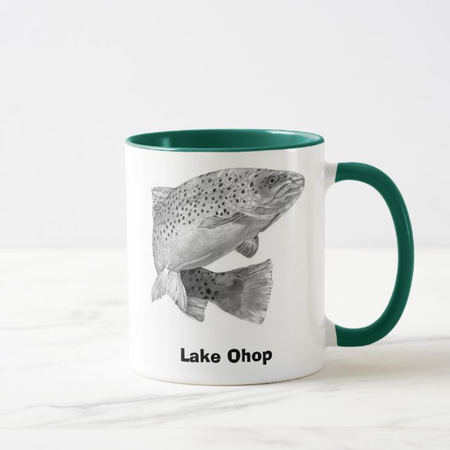 Caneca RAINBOW-TROUT, lago Ohop, GoneFishin (Direita)