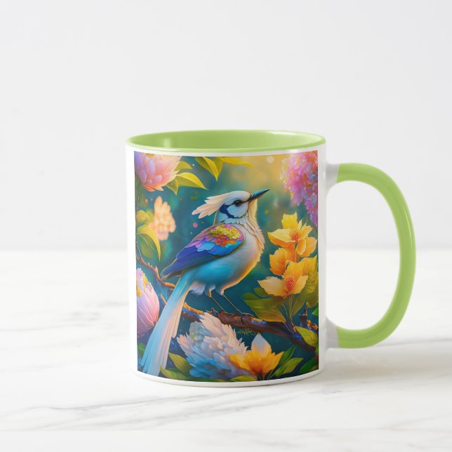 Caneca Rainbow Winged Jay Fantasy Bird (Direita)