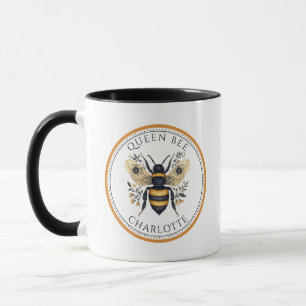 Caneca Rainha Abelha Floral Personalizada