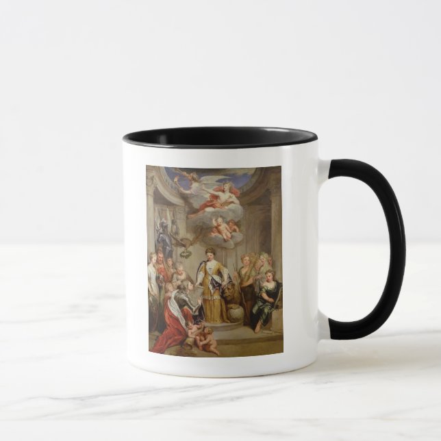 Caneca Rainha Anne que apresenta planos de forças armadas (Direita)