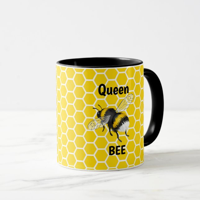Caneca Rainha Bee Honeycomb - Mug Café De Dois Toneladas (Frente Esquerda)