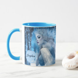 Caneca Rainha da Neve Congelada na Terra das Maravilhas d