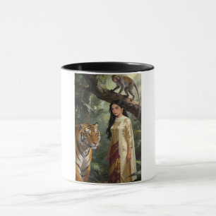 Caneca Rainha da Selva Tigre - Mulher Mística com