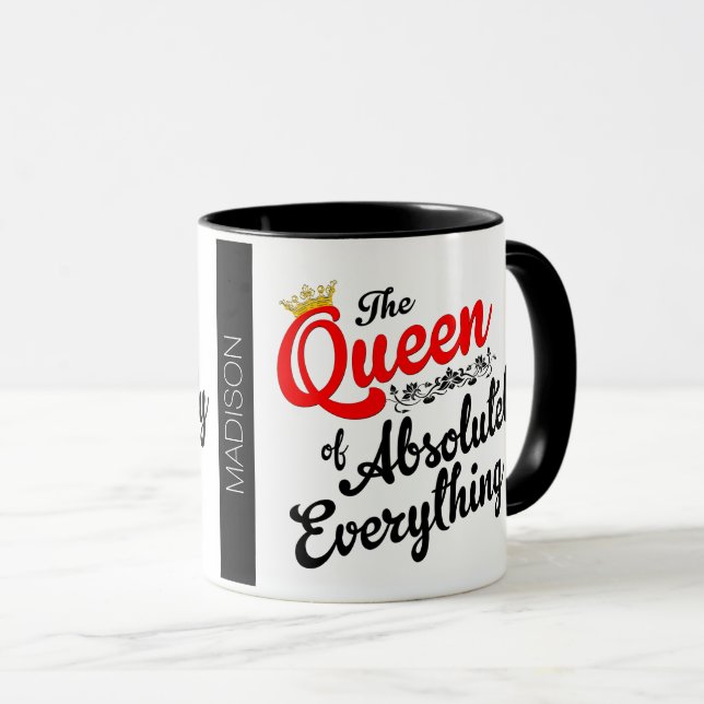 Caneca Rainha de absolutamente tudo feito sob encomenda (Frente Esquerda)