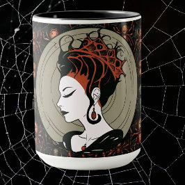 Caneca Rainha de Aranha Gótica, Halloween Escuro e Elegan