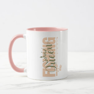 Caneca Rainha de pesca rosa militar