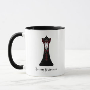 Caneca Rainha de Xadrez Preta / Nome Personalizado