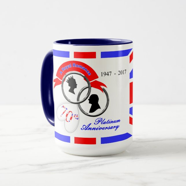 Caneca Rainha Elizabeth Prince Philip 70 (Frente Esquerda)