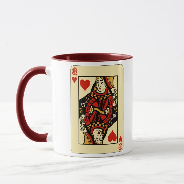 Caneca Rainha Retrora de Corações (Esquerda)