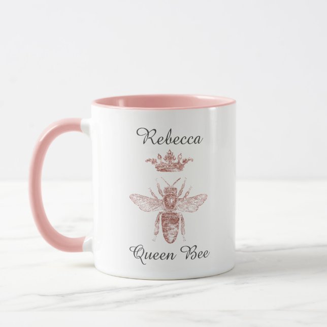 Caneca Rainha Rosa Personalizada com Coroa (Esquerda)